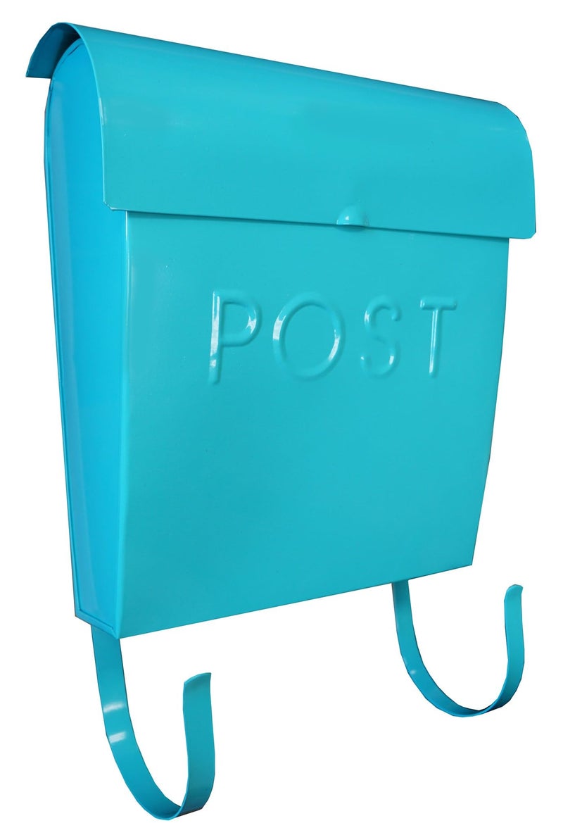 NACH Mailboxes for Outside Wall Mount, 12 x 11.2 x 4.5 inch, Light Turquoise Wall Mounted Mailbox, Waterproof Mailbox with Outdoor Newspaper Holder - The Euro Mailbox - Image 1
